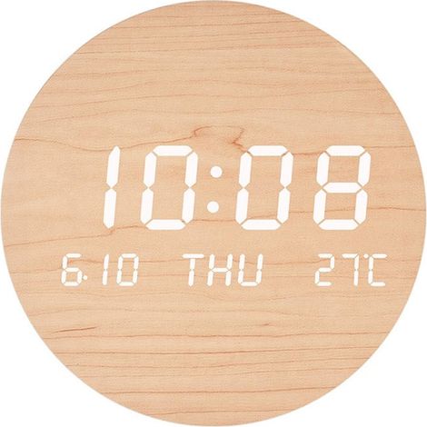 Réveil mural LED écoénergétique avec mécanisme silencieux pour un environnement paisible (1/4)