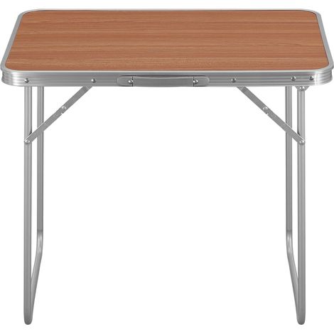 Tragbarer Klapptisch 70 x 50 x 60 cm, leicht, Aluminium und Eisen, Eiche (1/5)
