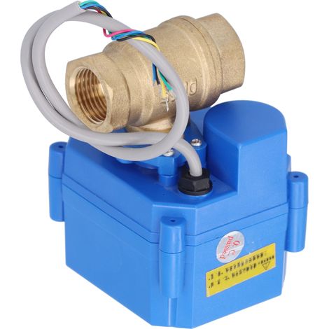 Vanne à bille motorisée DN15 en laiton, raccord hydraulique droit avec indicateur DC3 6V (1/5)