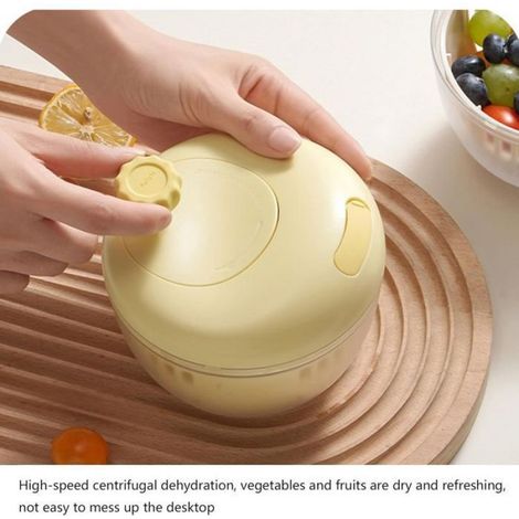 Essoreuse Salade Inox, Lave Fruits Légumes, Bol Passoire, Pour Feuilles Laitue (1/4)