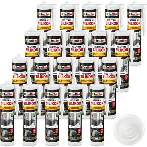 Neutralsilikon Naturstein Silikon Sanitär Marmor Inn/Auß 20 x 300ml Transparent (1/5)