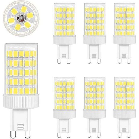 Lampadina LED G9, bianco freddo, 10W LED G9 6000K, equivalente a 80W a incandescenza, 900LM, CA 220V, angolo di fascio ampio 360º, 862835 SMD, non dimmerabile, confezione da 6