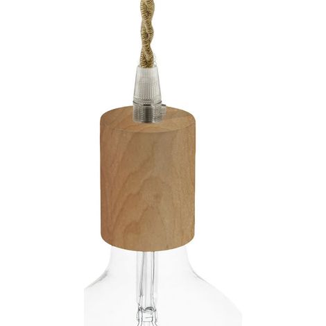 Kit douille E27 en bois - Finition: Aulne