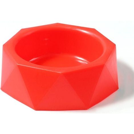 Bol pour animaux de compagnie couleur bonbon bol pour chat grand diamètre bol d'eau potable bol de nourriture pour chien rouge (1/5)