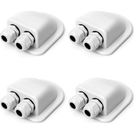 Passe-Toit Solaire - Lot de 4 - ABS Blanc - Étanche IP68 - Camping-Car Bateau - 6mm à 12mm (1/5)