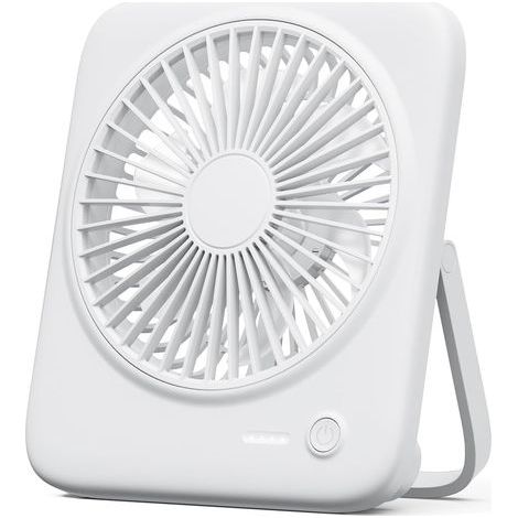 Ventilateur de bureau portable, petit ventilateur personnel, silencieux, 4 vitesses, adapté aux voyages, au bureau, au bureau (blanc) 6,5 pouces (1/5)