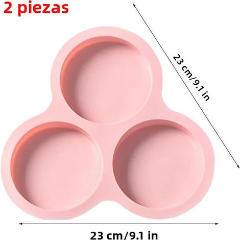 Moule à œufs réutilisable : Moule à muffins en silicone antiadhésif à 3 cavités pour friteuse à air, ustensile de cuisine rose, 2PCS (1/5)