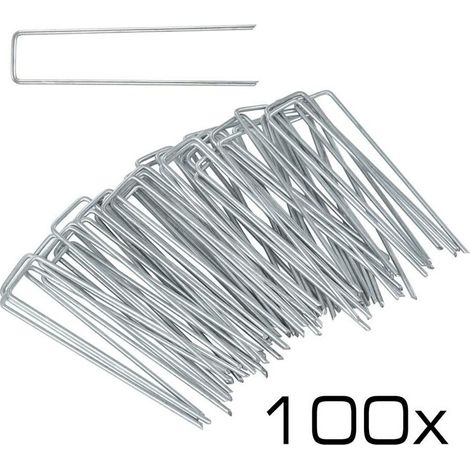 Piquet de jardin de fixation pour toile de paillage en acier x 100 (1/4)