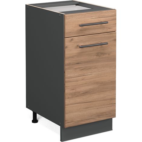 Meuble cuisine Fame-Line, Chêne de force doré, 40 cm sans plan de travail, Vicco