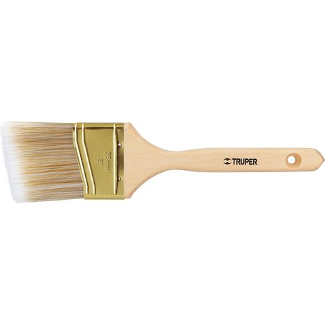 Paletina con cerdas sintéticas, corte angular - 75 mm - Mango madera