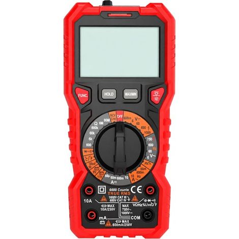 Multimètre HT118C 6000 pts True RMS – AC/DC, résistance, capacité, fréquence, T°, NCV, LED. (1/5)