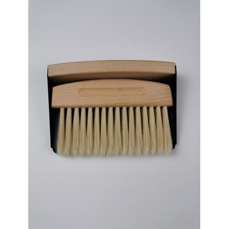 Tischbürste – Krümelkehrer aus Buchenholz mit Kehrschaufel – Handbesen für Küche, Esszimmer, Cafeteria, 15,5 x 10 x 4 cm (1/5)