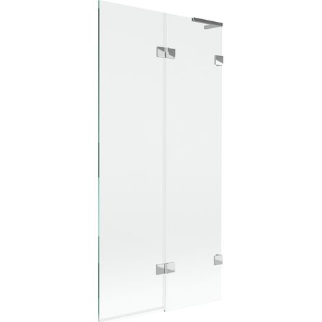 Mexen Lunar L paroi de baignoire 2 volets droite 90 x 150 cm, transparent, chromé - 897L-090-100-01-00-P (1/5)