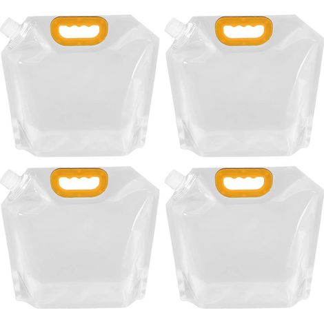 Conteneur à eau pliable de 2,5 litres (0,66 gallon), lot de 4 bidons de rangement en plastique transparent, idéal pour le camping, la randonnée et les situations d'urgence.-AquaForge (1/5)