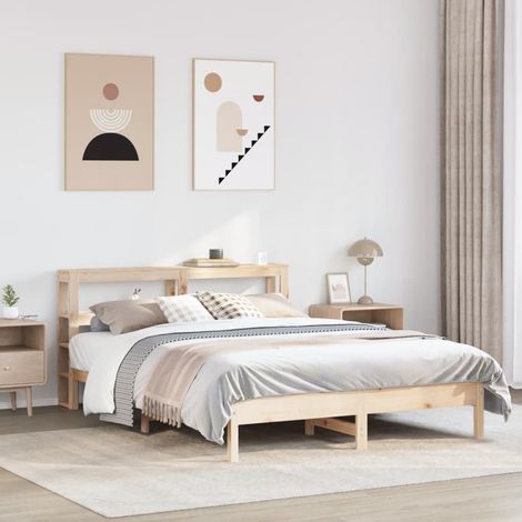 Cadre de lit sans matelas-Structure de lit 140x190 cm bois de pin massif 756133 (1/5)