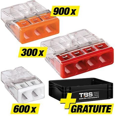 Kit de bornes de raccordement Wago, 909 pièces, avec Mallette de transport gratuite