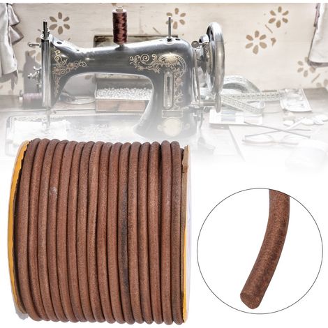 Courroie multifonctionnelle en cuir de vachette de 20 mètres pour machines à coudre (6 mm) (1/5)