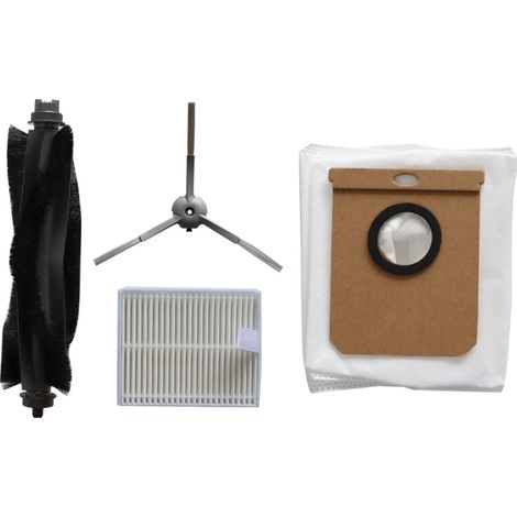 Compatible with the accessories of the balayeuse eufy L50/L60: brosse rotative, brosse principale, brosse latérale, grille filtrante, element filtrant, sac poubelle, sac à poussière. (1/5)
