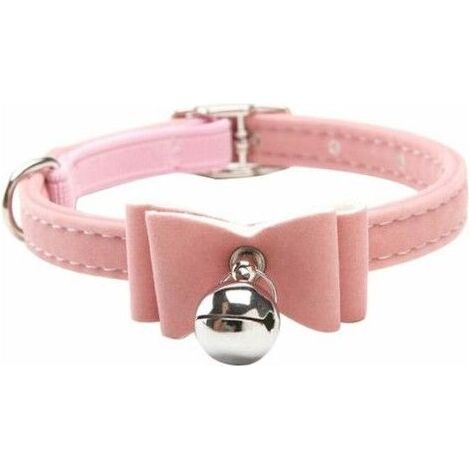 Collier pour chat collier pour petit chien avec cloche chaton velours noeud papillon sécurité élastique noeud papillon (1/5)