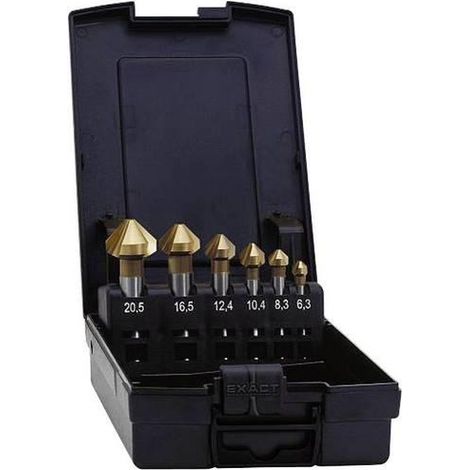 Exact 05568 Juego de fresas cónicas metal HSS TiN