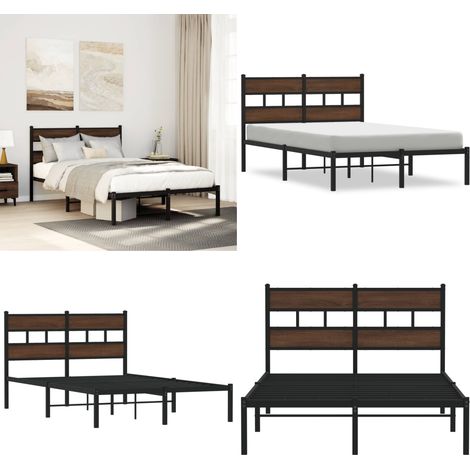 vidaXL Cadre de lit sans matelas avec tête de lit 120x190 cm (1/5)