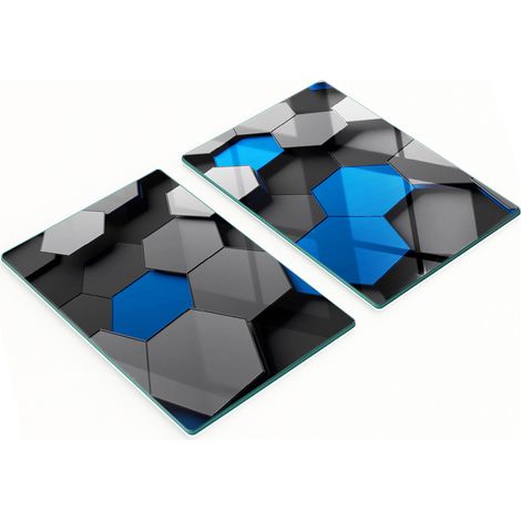 Due taglieri decorativi da cucina in vetro temperato con stampa 3D, 2x40x52 cm (1/5)