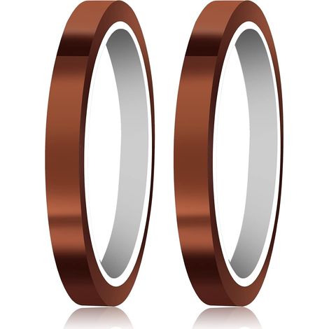 Cinta Adhesiva Poliimida - 10 mm x 33 m - Resistente Hasta 260 °C - Para Aislamiento Eléctrico Soldadura PCB Pintura - Pack de 2 (1/5)