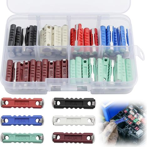 Fusibles Torpilles 60 Pièces, Fusible Voiture 5A 8A 10A 16A 25A 40A, Kit de Fusibles pour Auto Moto Classique (1/5)