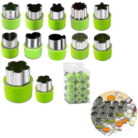 Reis-, Gemüse- und Obst-Ausstechform, 12-teiliges Set, Edelstahl, Kuchen-, Keks- und Plätzchenausstecher, hohe Qualität (1/5)