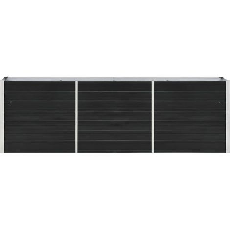 Jardinière, Pot de Fleurs d'extérieur, Lit surélevé de jardin Acier galvanisé 240x40x77 cm Anthracite OIB5940E (1/5)