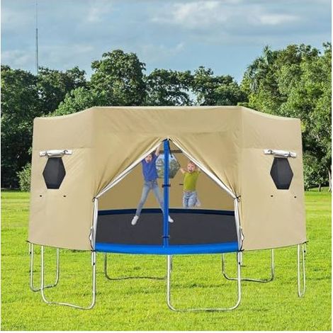 Trampolin-Zeltabdeckung 183/244/305/366 cm, Trampolinabdeckung, Trampolin-Schutzdach, Zelt geeignet für runde Trampoline mit 6 geraden Stangen 183 cm - (1/5)
