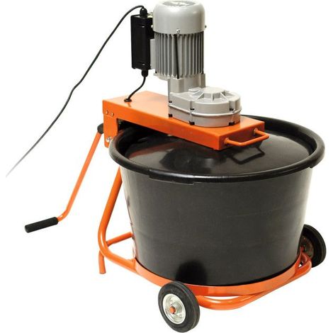 Dema – Malaxeur à mortier 55 litres – Moteur 370W – Alimentation 230V – Cuve 55L – Roues 125mm pour mobilité