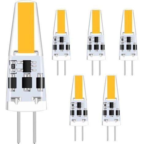 G4 2W Dimmbare LED-Lampen, Warmweiß, Flimmerfrei, Energiesparend, AC/DC 12-24V, 360° Abstrahlwinkel, 6er-Pack [Energieklasse B] (1/5)