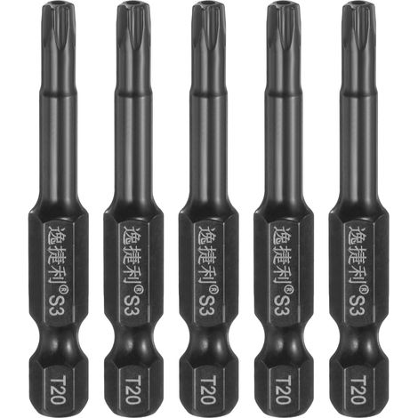 5pcs T20 Embout Tournevis Sécurité Torx Longueur 2" (50mm) Outil (1/5)