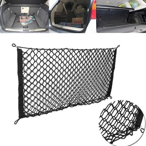 100x40cm Universel Voiture Filet De Coffre Élastique Bagage Rangement Filet Charge Avec crochets -TUN
