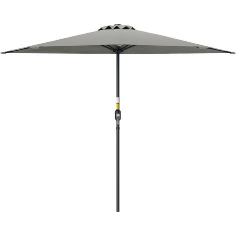 Parasol mural en demi-lune gain de place avec ouverture à manivelle, 2,7 x 2,4 m, Gris clair (1/5)