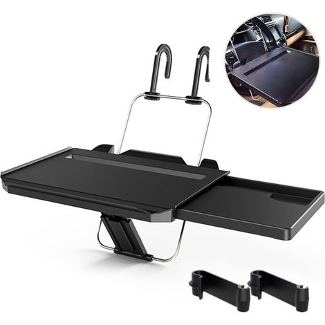 Volant voiture plateau siège portable support ordinateur pliable table repas auto dossier banquette arrière support gobelet café portable (1/5)