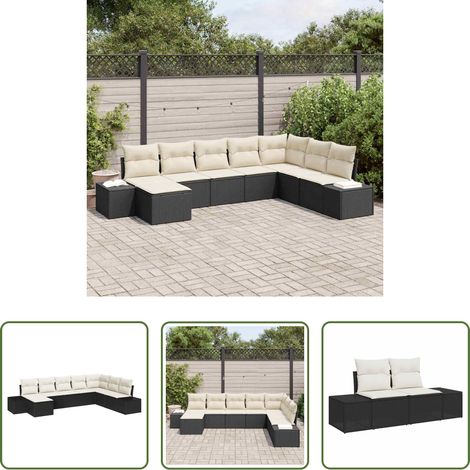 Poly-Rattan - Gartensofa-set mit Kissen 8 pcs Poly-Rattan (1/5)