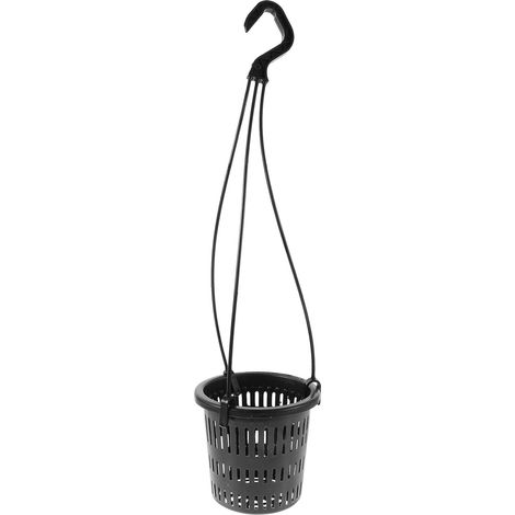 Jardinière suspendue décorative Garneck pour orchidées, en plastique noir (1/5)