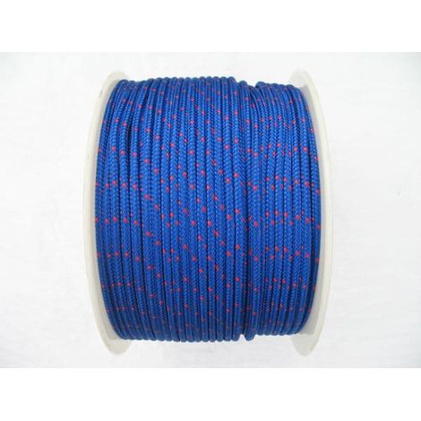 6MM x 175 Metre Blue/Red Kernmantle Polypropylene Rope - 16 Plait Double Braided PP