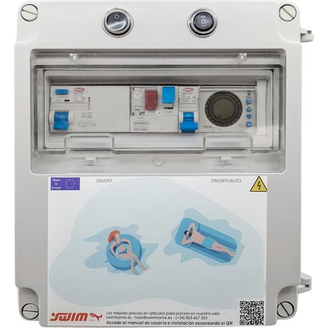Cuadro Eléctrico Para Piscina Con Contactor Para Motor Trifásico De 0,5CV apto para Clorador