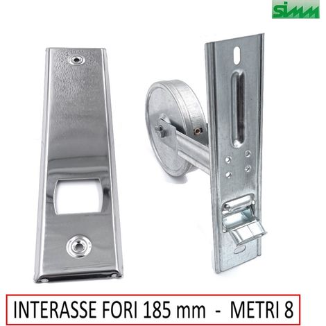 AVVOLGITORE INCASSO MT.8 INT.FORI 185 MM CON PLACCA IN INOX (1/2)
