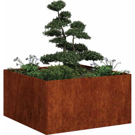 Pflanzkübel Rostig 80x80x40 cm Wetterfester Stahl