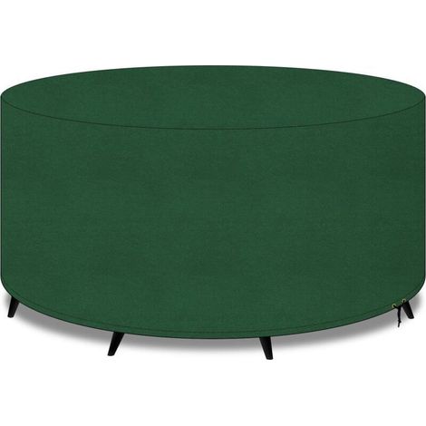 600D Oxford Fabric Round Table Cover, Waterproof, Windproof, and UV Resistant, Garden Furniture Cover, Green 190 x 80 cm (1/5)