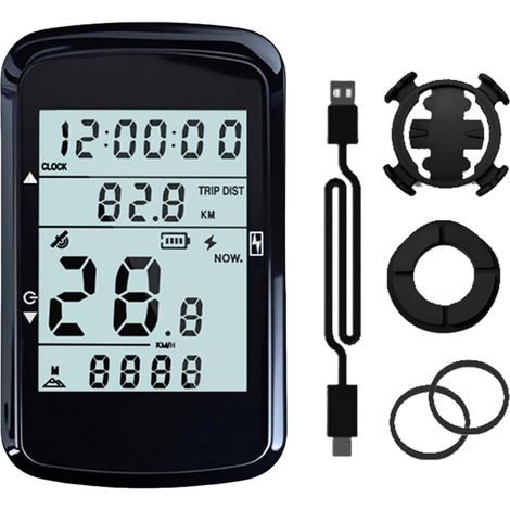 Tachimetro per bicicletta, ciclocomputer ricaricabile e impermeabile per il monitoraggio di velocità e distanza percorsa.