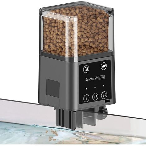 Automatischer Aquarienfischfutterautomat mit drei vorprogrammierten Fütterungsmodi, 320 ml Fassungsvermögen für die Fütterung von Aquarien während des Urlaubs, präzise Fütterung