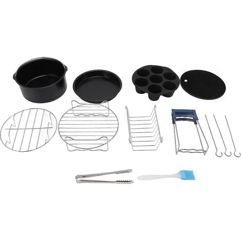Ensemble pour friteuse à air chaud en acier inoxydable résistant à la chaleur, facile à nettoyer, compatible avec les cuisines domestiques et professionnelles, accessoires pour friteuse à air chaud 18 (1/5)
