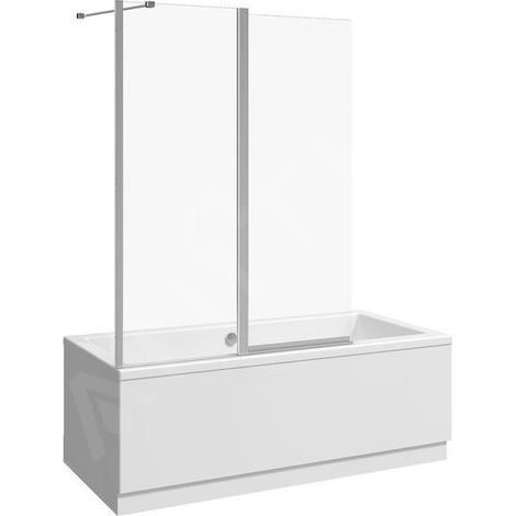 Jika Nion - Paroi de baignoire en deux parties G/D, 1150x1500 mm, Jika perla Glass, argent/verre arctique H2572N60026661 (1/3)