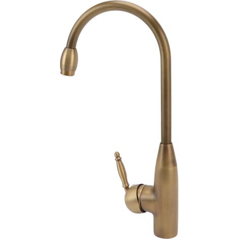 Robinet de salle de bains en laiton Antique, robinet de cuisine à poignée unique, robinet d'eau chaude et froide, petit cygne Antique