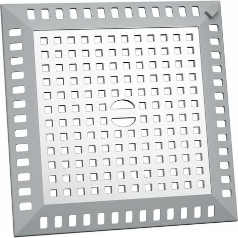 Raccogli-capelli per doccia, 12,2 x 12,2 cm, in acciaio inox, quadrato, argento, per lavello da cucina, griglia anti-intasamento per doccia del bagno, per bagno e cucina